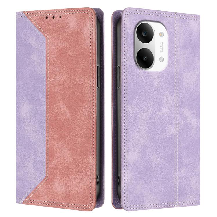For Redmi Turbo 5 Max / Poco X8 Pro Max 5G Skin Feel Two-tone RFID Blocking Vegan Leather Phone Case