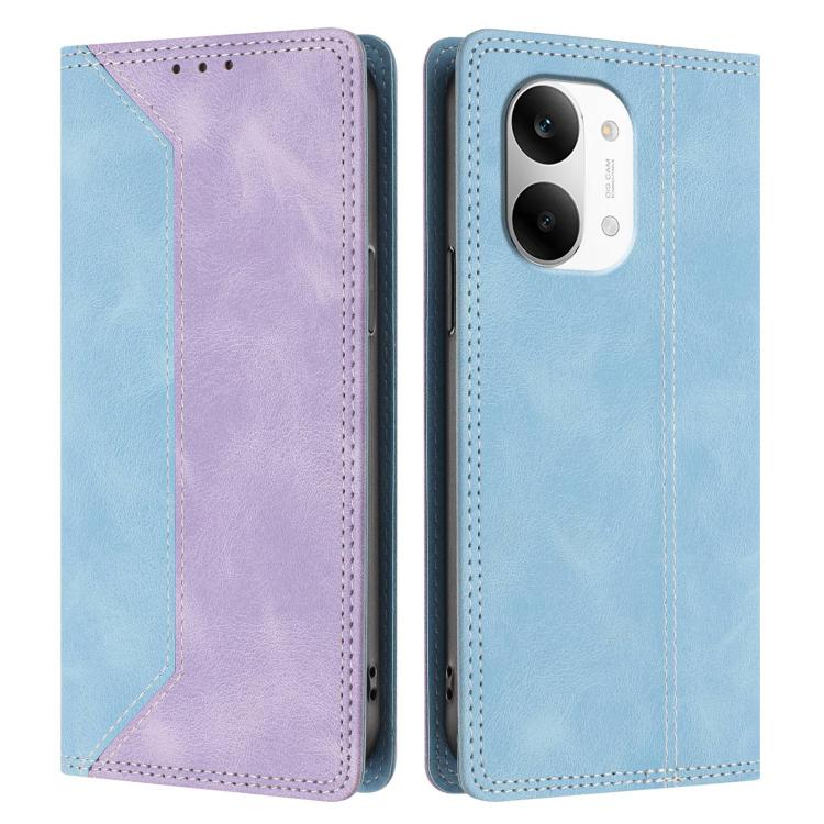 For Redmi Turbo 5 Max / Poco X8 Pro Max 5G Skin Feel Two-tone RFID Blocking Vegan Leather Phone Case