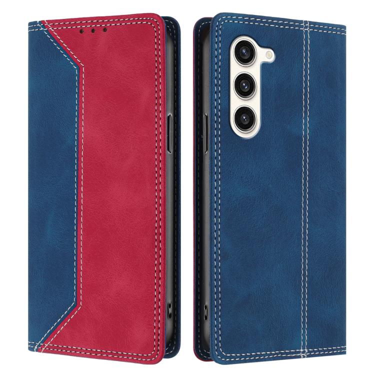 For Galaxy S23+ 5G Skin Feel Two-tone RFID Blocking Vegan Leather Phone Case