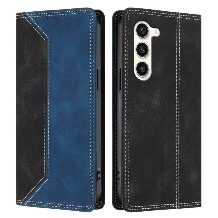 For Galaxy S23+ 5G Skin Feel Two-tone RFID Blocking Vegan Leather Phone Case