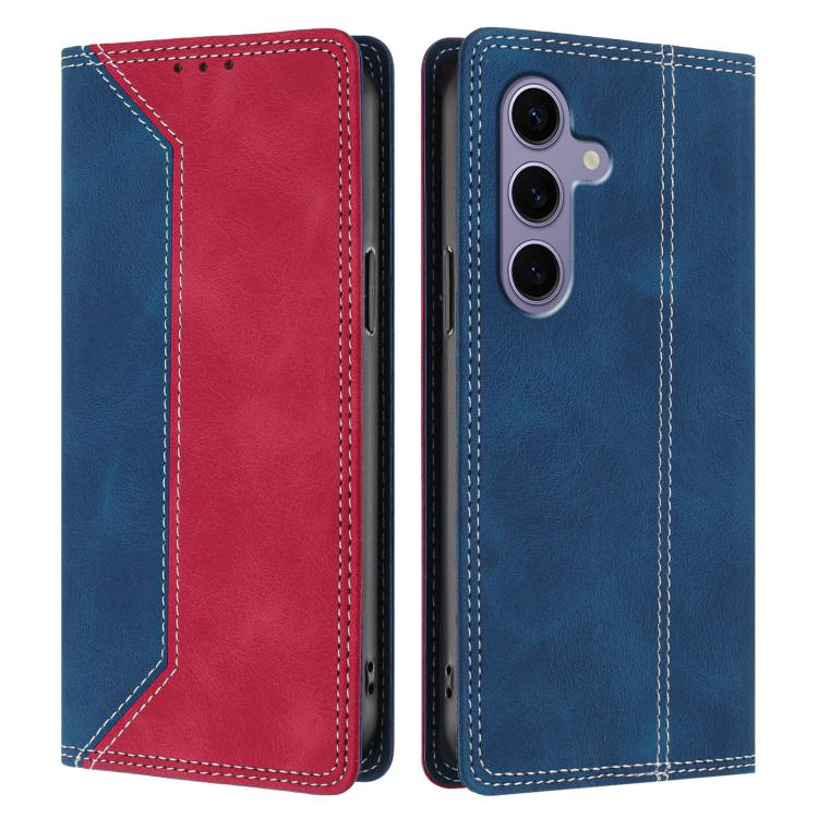 For Galaxy S24 FE 5G Skin Feel Two-tone RFID Blocking Vegan Leather Phone Case