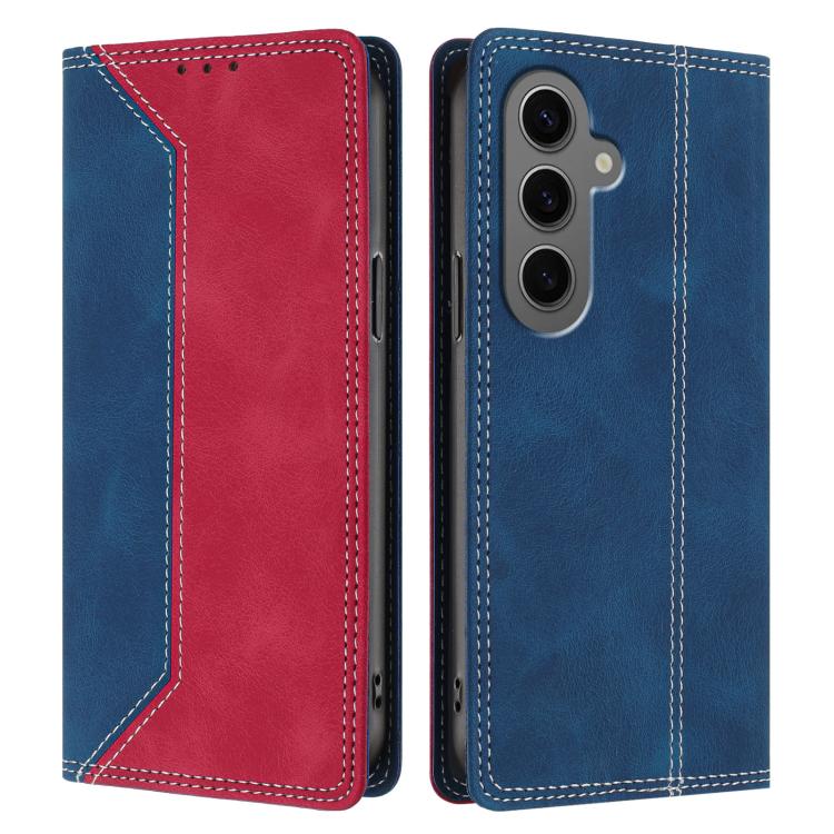 For Galaxy S24+ 5G Skin Feel Two-tone RFID Blocking Vegan Leather Phone Case