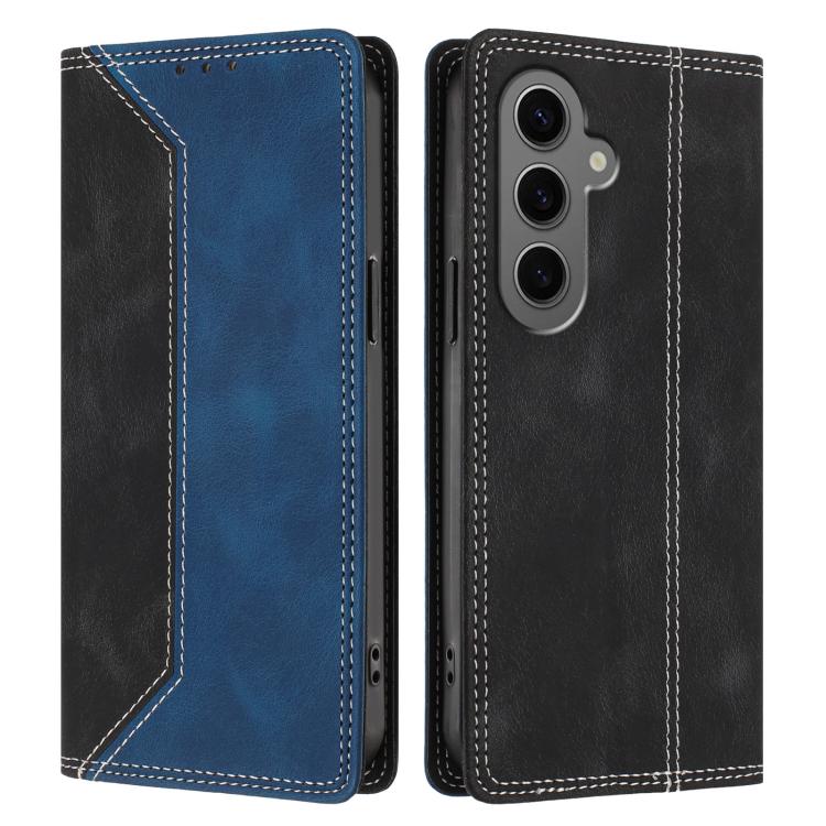 For Galaxy S24+ 5G Skin Feel Two-tone RFID Blocking Vegan Leather Phone Case