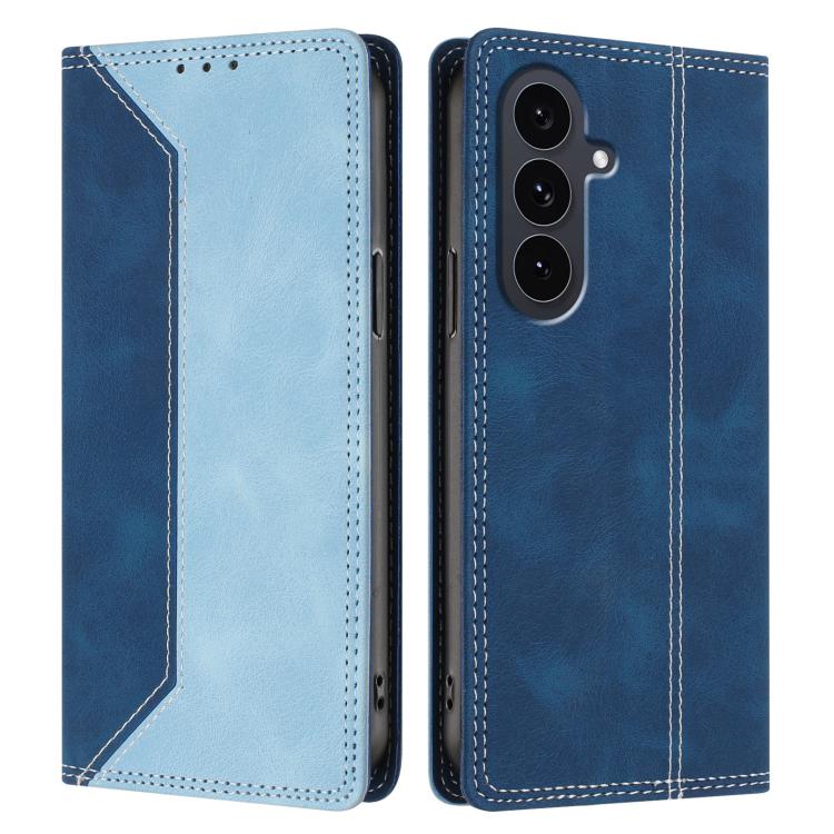 For Galaxy S25 FE 5G Skin Feel Two-tone RFID Blocking Vegan Leather Phone Case