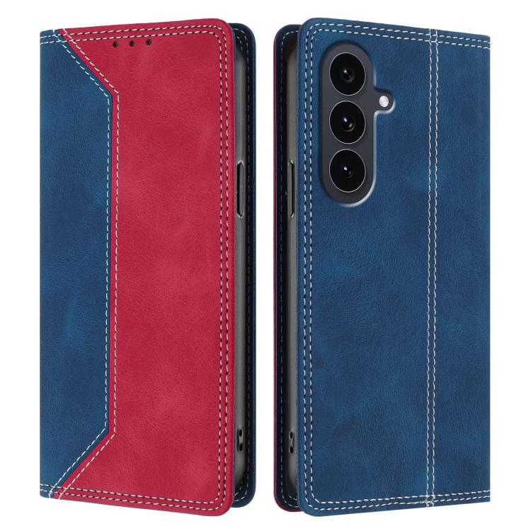For Galaxy S25 FE 5G Skin Feel Two-tone RFID Blocking Vegan Leather Phone Case
