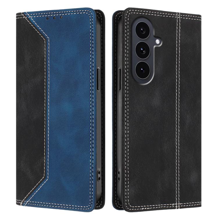For Galaxy S25 FE 5G Skin Feel Two-tone RFID Blocking Vegan Leather Phone Case