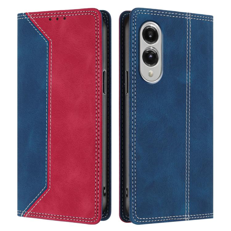 For Galaxy S25 Edge 5G Skin Feel Two-tone RFID Blocking Vegan Leather Phone Case