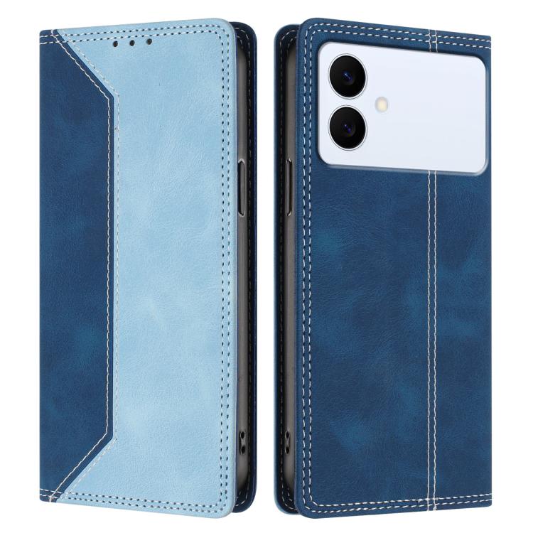 For Galaxy S26 Edge 5G Skin Feel Two-tone RFID Blocking Vegan Leather Phone Case