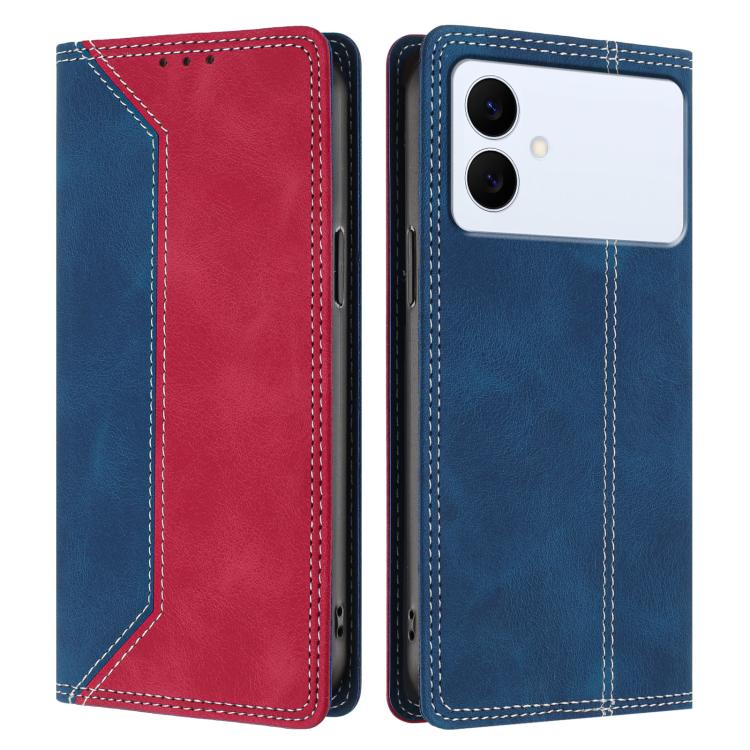 For Galaxy S26 Edge 5G Skin Feel Two-tone RFID Blocking Vegan Leather Phone Case