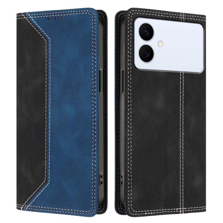 For Galaxy S26 Edge 5G Skin Feel Two-tone RFID Blocking Vegan Leather Phone Case