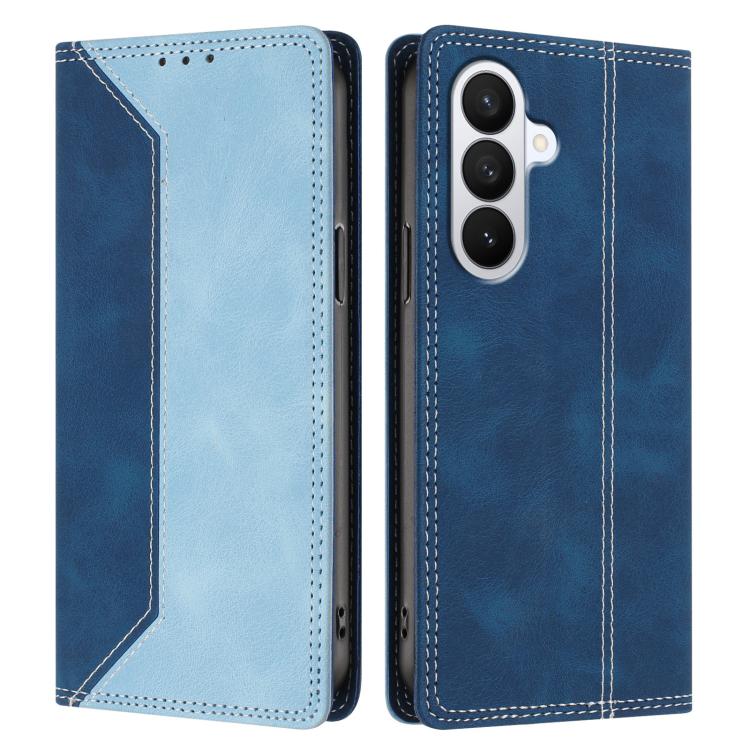 For Galaxy S26 5G Skin Feel Two-tone RFID Blocking Vegan Leather Phone Case