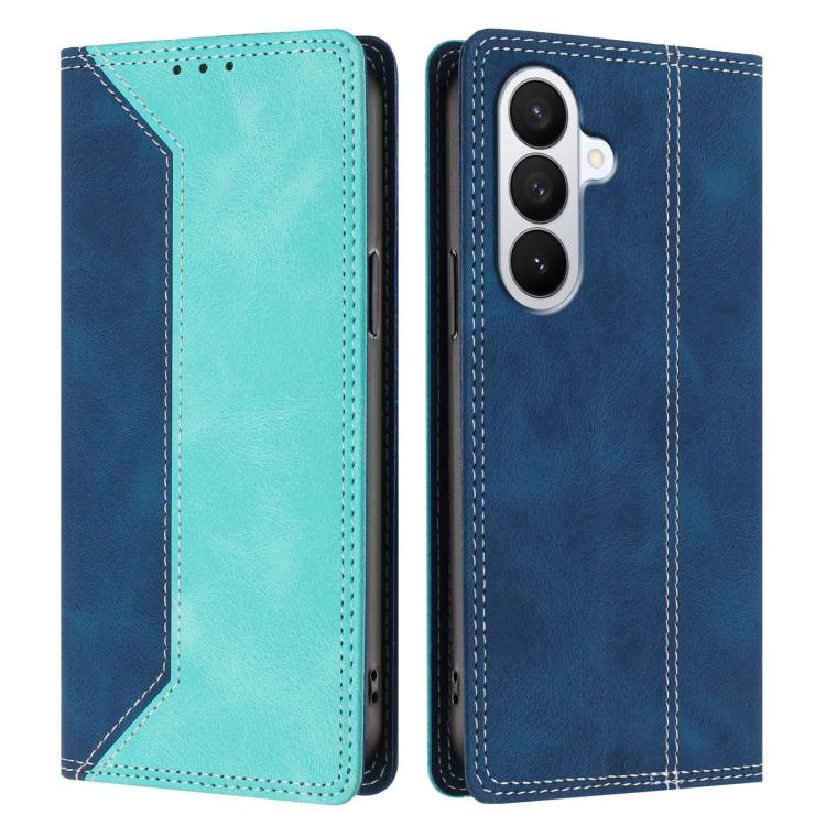 For Galaxy S26 5G Skin Feel Two-tone RFID Blocking Vegan Leather Phone Case