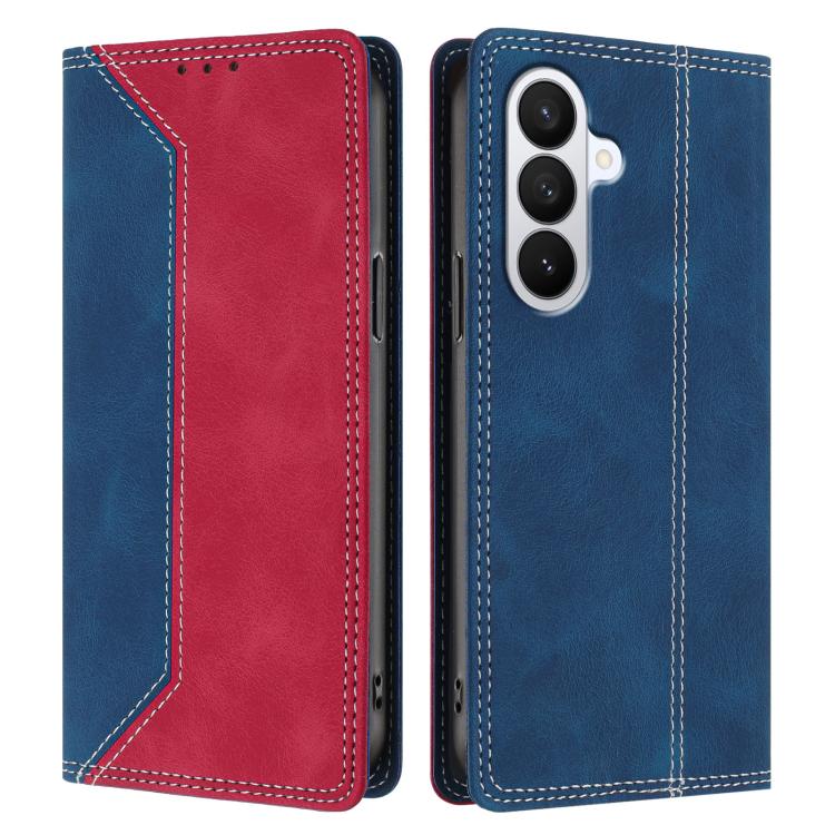 For Galaxy S26 5G Skin Feel Two-tone RFID Blocking Vegan Leather Phone Case
