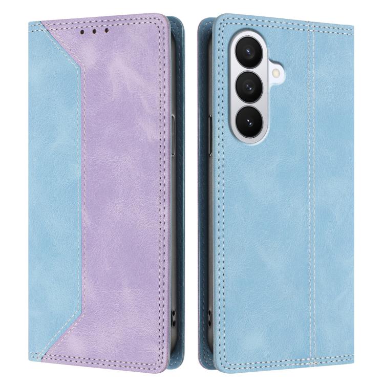 For Galaxy S26 5G Skin Feel Two-tone RFID Blocking Vegan Leather Phone Case