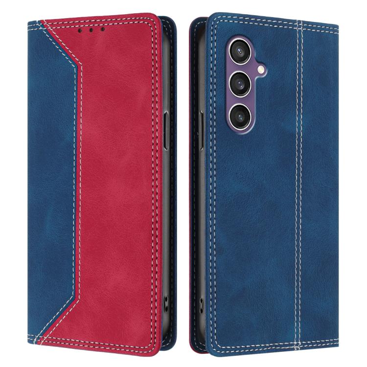 For Galaxy S23 FE 5G Skin Feel Two-tone RFID Blocking Vegan Leather Phone Case