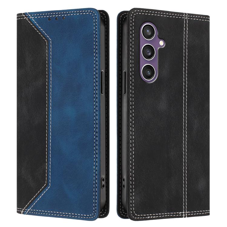For Galaxy S23 FE 5G Skin Feel Two-tone RFID Blocking Vegan Leather Phone Case