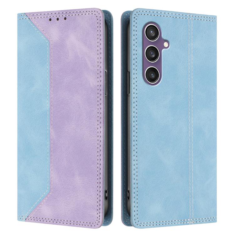 For Galaxy S23 FE 5G Skin Feel Two-tone RFID Blocking Vegan Leather Phone Case