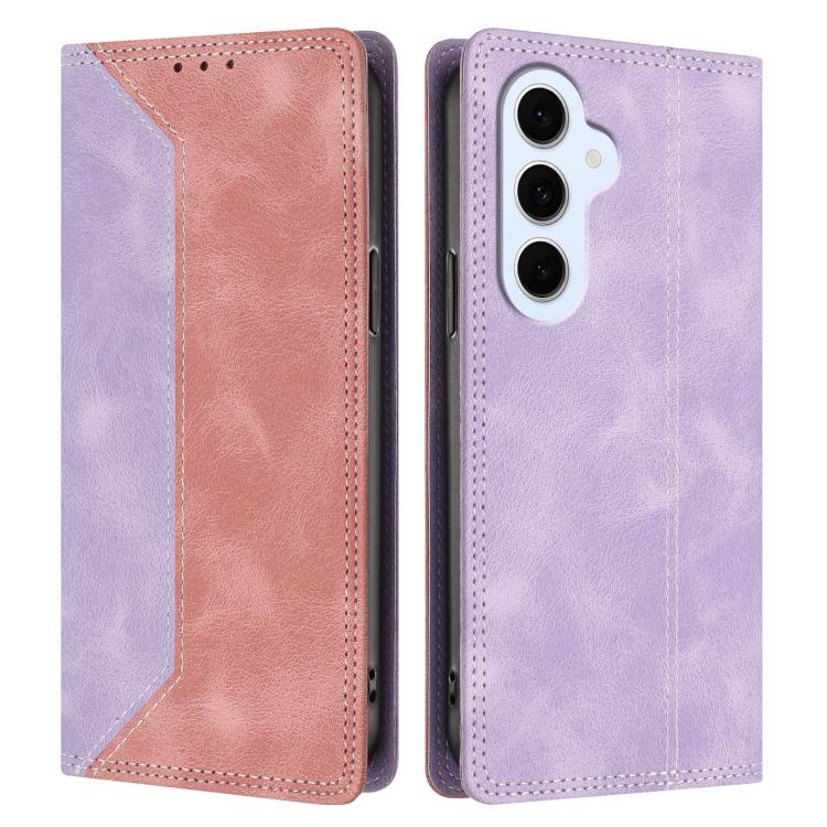 For Galaxy S26 FE 5G Skin Feel Two-tone RFID Blocking Vegan Leather Phone Case
