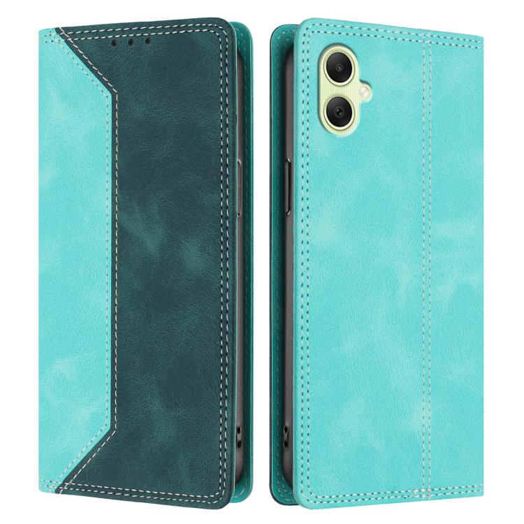 For Galaxy A05 Skin Feel Two-tone RFID Blocking Vegan Leather Phone Case