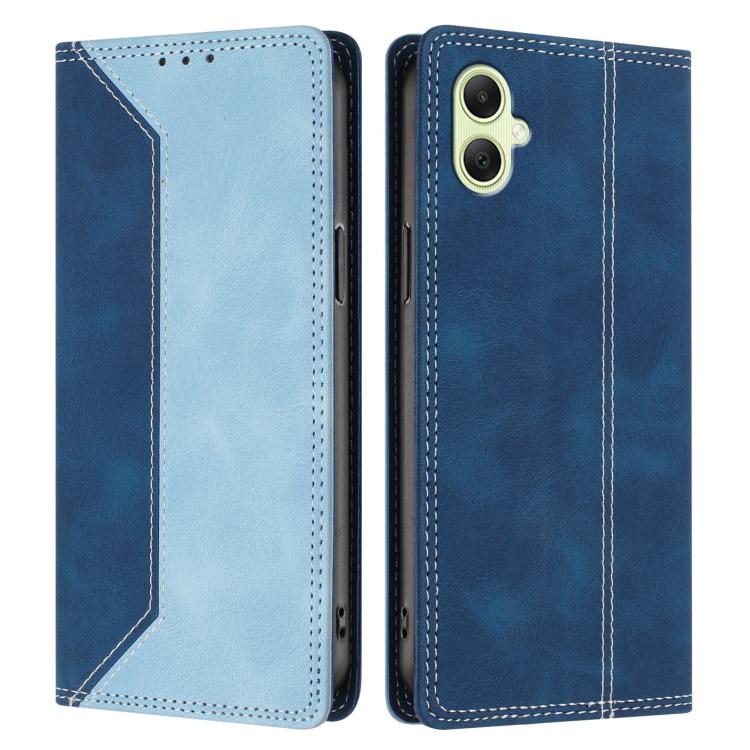For Galaxy A05 Skin Feel Two-tone RFID Blocking Vegan Leather Phone Case