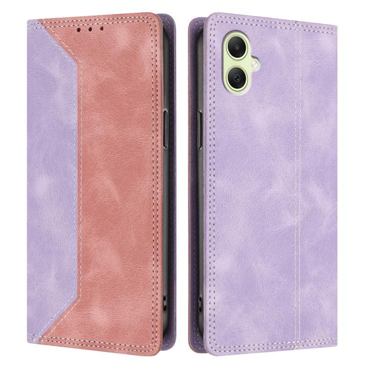 For Galaxy A05 Skin Feel Two-tone RFID Blocking Vegan Leather Phone Case