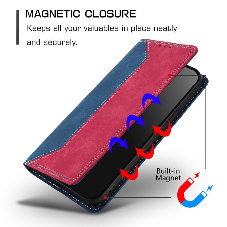 For Galaxy A05 Skin Feel Two-tone RFID Blocking Vegan Leather Phone Case