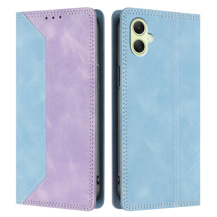 For Galaxy A05 Skin Feel Two-tone RFID Blocking Vegan Leather Phone Case