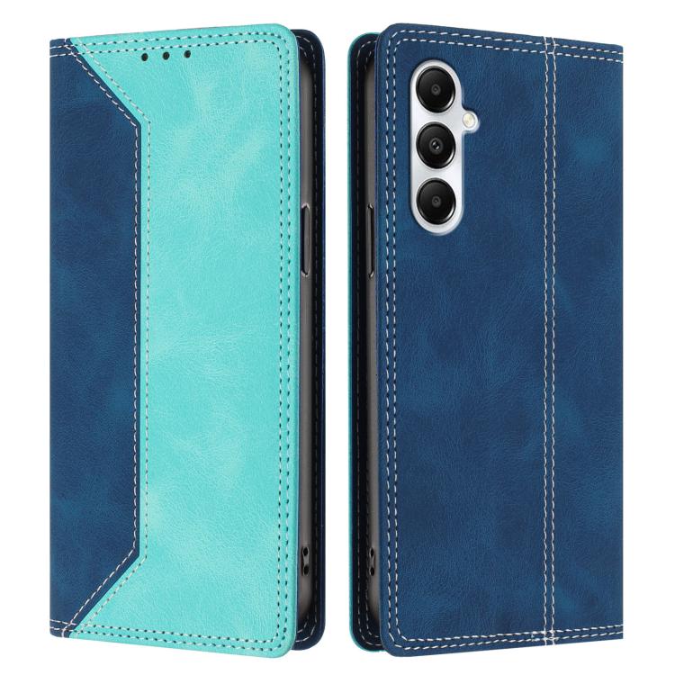 For Galaxy A05s Skin Feel Two-tone RFID Blocking Vegan Leather Phone Case