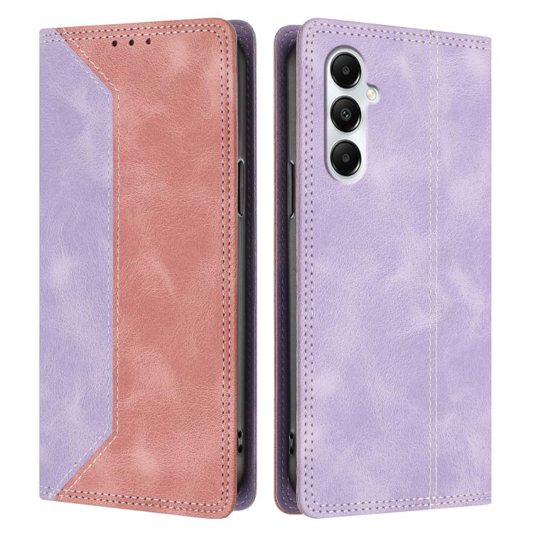 For Galaxy A05s Skin Feel Two-tone RFID Blocking Vegan Leather Phone Case