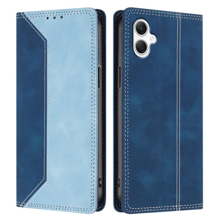 For Galaxy A06 4G / 5G Skin Feel Two-tone RFID Blocking Vegan Leather Phone Case