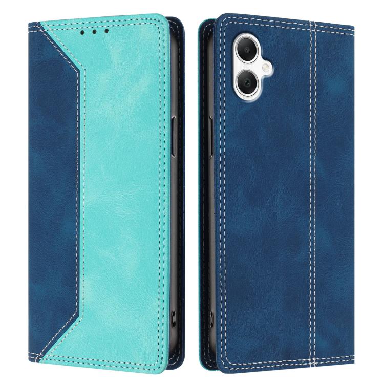 For Galaxy A06 4G / 5G Skin Feel Two-tone RFID Blocking Vegan Leather Phone Case
