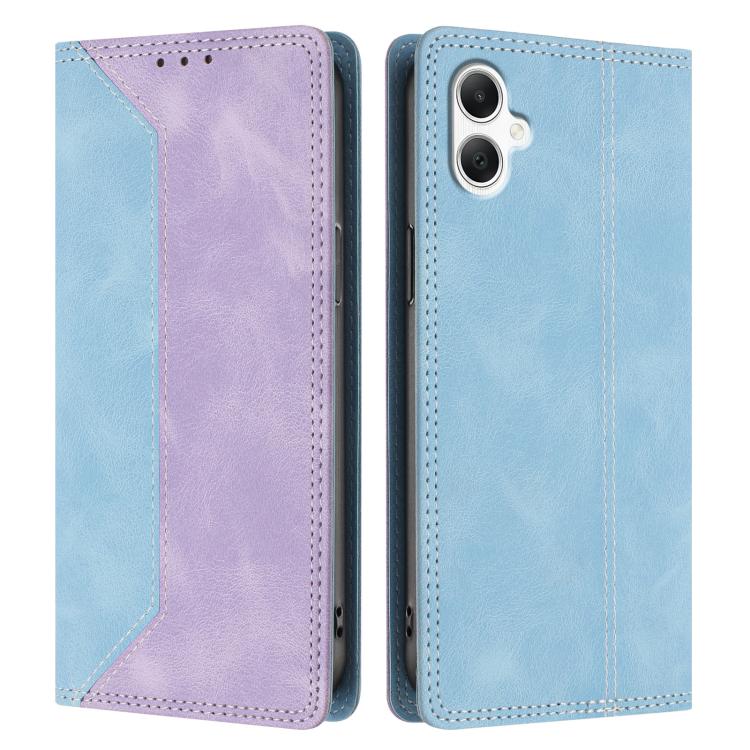 For Galaxy A06 4G / 5G Skin Feel Two-tone RFID Blocking Vegan Leather Phone Case