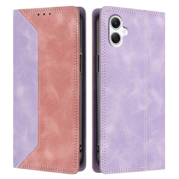 For Galaxy A07 Skin Feel Two-tone RFID Blocking Vegan Leather Phone Case
