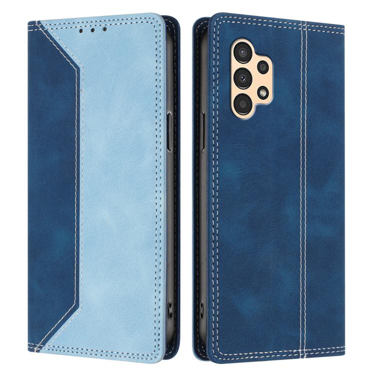 For Galaxy A13 4G / 5G Skin Feel Two-tone RFID Blocking Vegan Leather Phone Case