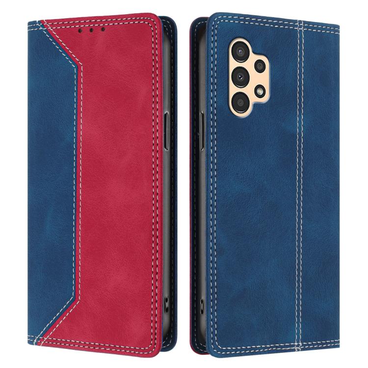 For Galaxy A13 4G / 5G Skin Feel Two-tone RFID Blocking Vegan Leather Phone Case