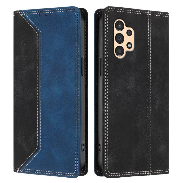 For Galaxy A13 4G / 5G Skin Feel Two-tone RFID Blocking Vegan Leather Phone Case