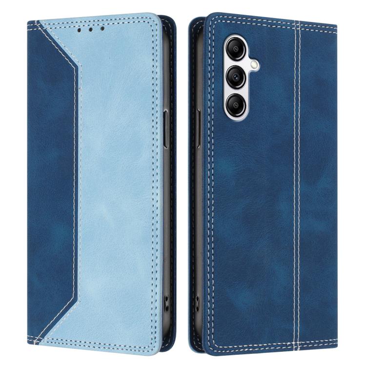 For Galaxy A14 5G Skin Feel Two-tone RFID Blocking Vegan Leather Phone Case