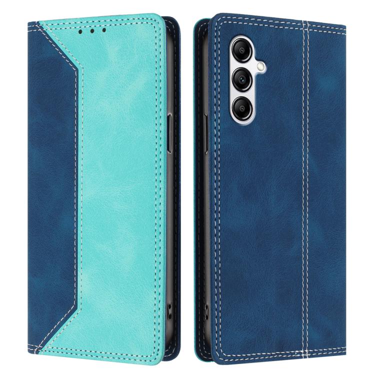 For Galaxy A14 5G Skin Feel Two-tone RFID Blocking Vegan Leather Phone Case