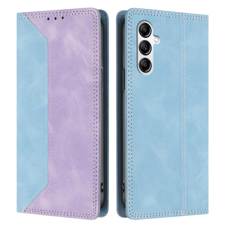 For Galaxy A14 5G Skin Feel Two-tone RFID Blocking Vegan Leather Phone Case