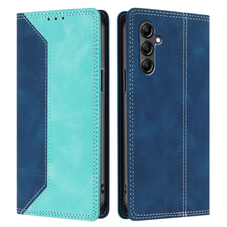 For Galaxy A15 4G / 5G Skin Feel Two-tone RFID Blocking Vegan Leather Phone Case