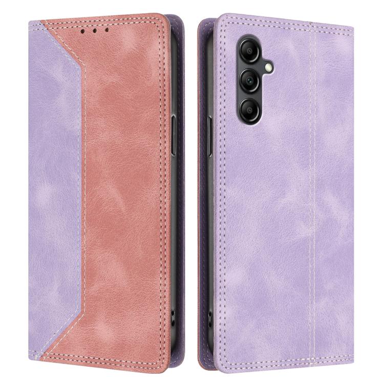 For Galaxy A15 4G / 5G Skin Feel Two-tone RFID Blocking Vegan Leather Phone Case