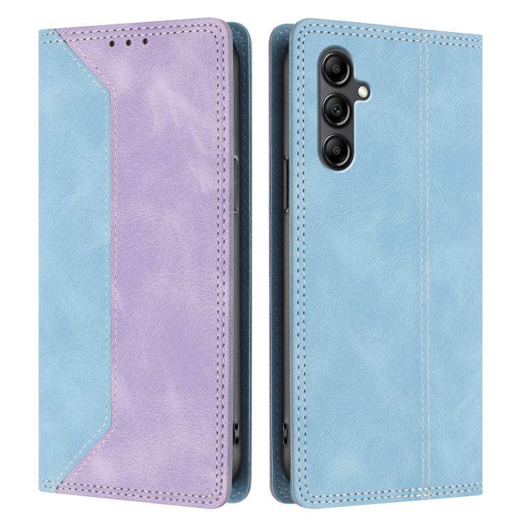 For Galaxy A15 4G / 5G Skin Feel Two-tone RFID Blocking Vegan Leather Phone Case