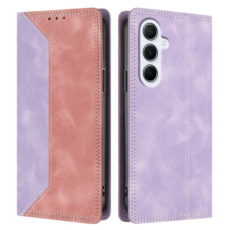 For Galaxy A16 4G / 5G Skin Feel Two-tone RFID Blocking Vegan Leather Phone Case
