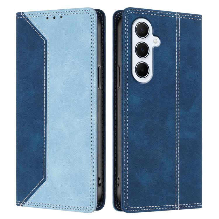 For Galaxy A17 4G / 5G Skin Feel Two-tone RFID Blocking Vegan Leather Phone Case