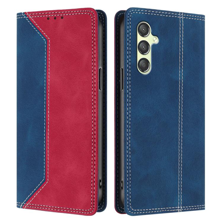 For Galaxy A24 4G Skin Feel Two-tone RFID Blocking Vegan Leather Phone Case