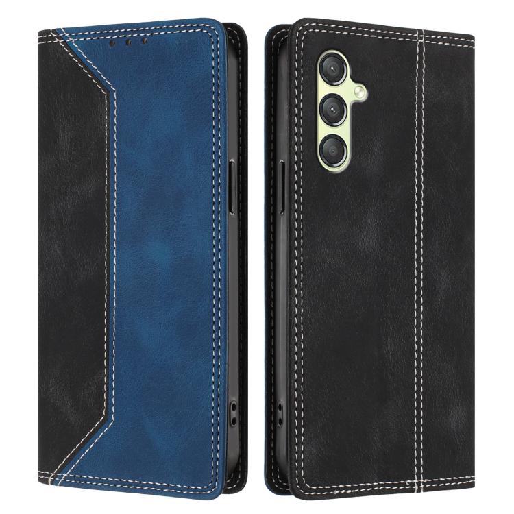 For Galaxy A24 4G Skin Feel Two-tone RFID Blocking Vegan Leather Phone Case