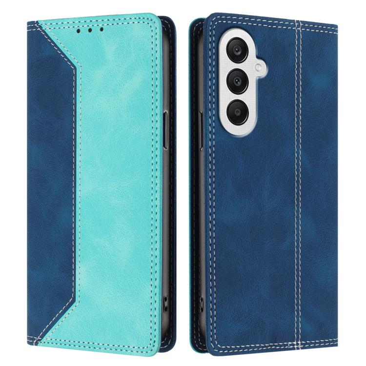 For Galaxy A25 5G Skin Feel Two-tone RFID Blocking Vegan Leather Phone Case