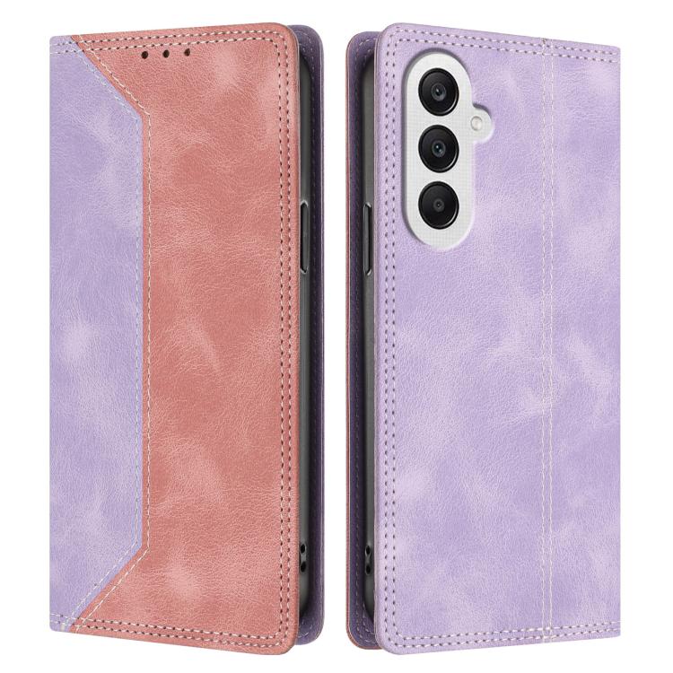 For Galaxy A25 5G Skin Feel Two-tone RFID Blocking Vegan Leather Phone Case