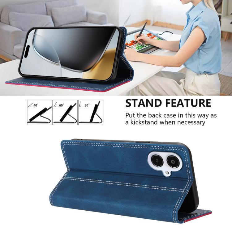 For Galaxy A25e / A25 Jan Skin Feel Two-tone RFID Blocking Vegan Leather Phone Case