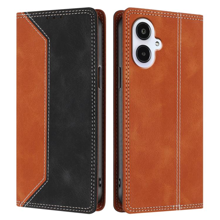 For Galaxy A25e / A25 Jan Skin Feel Two-tone RFID Blocking Vegan Leather Phone Case